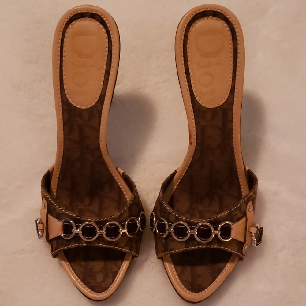 Christian Dior monogram mules  38.5 US 8.5